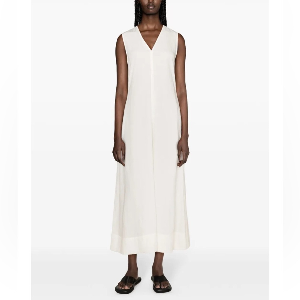 NWT Toteme Fluid V-Neck Dress 38 Off-White